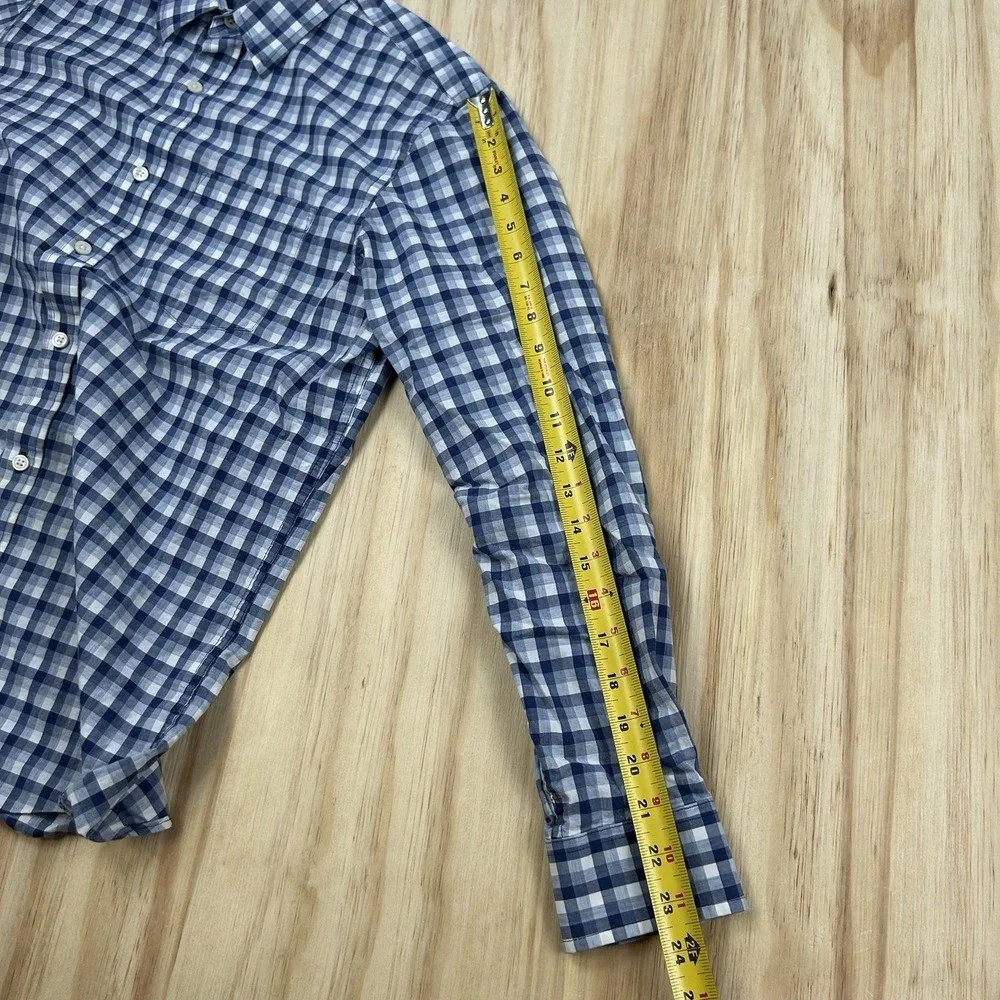 Banana Republic Mens Shirt Soft Wash Standard Fit Button Up Plaid Cotton Medium